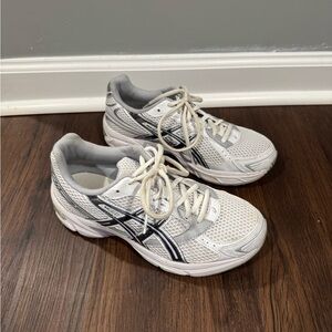 Asics White and Gray Athletic Shoes